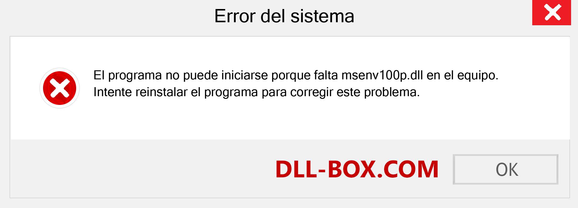 ¿Falta el archivo msenv100p.dll ?. Descargar para Windows 7, 8, 10 - Corregir msenv100p dll Missing Error en Windows, fotos, imágenes